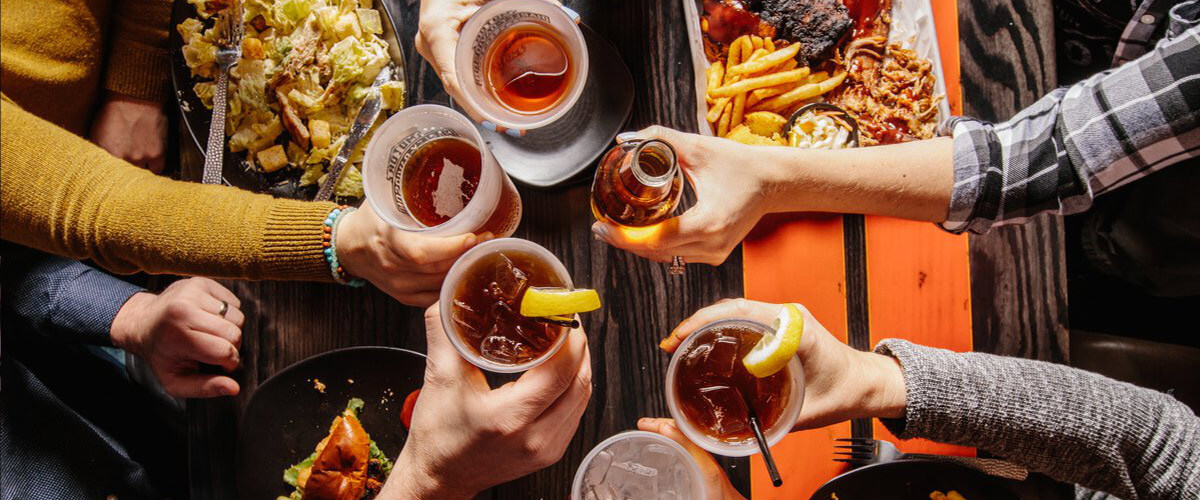 friends at a table - desktop version