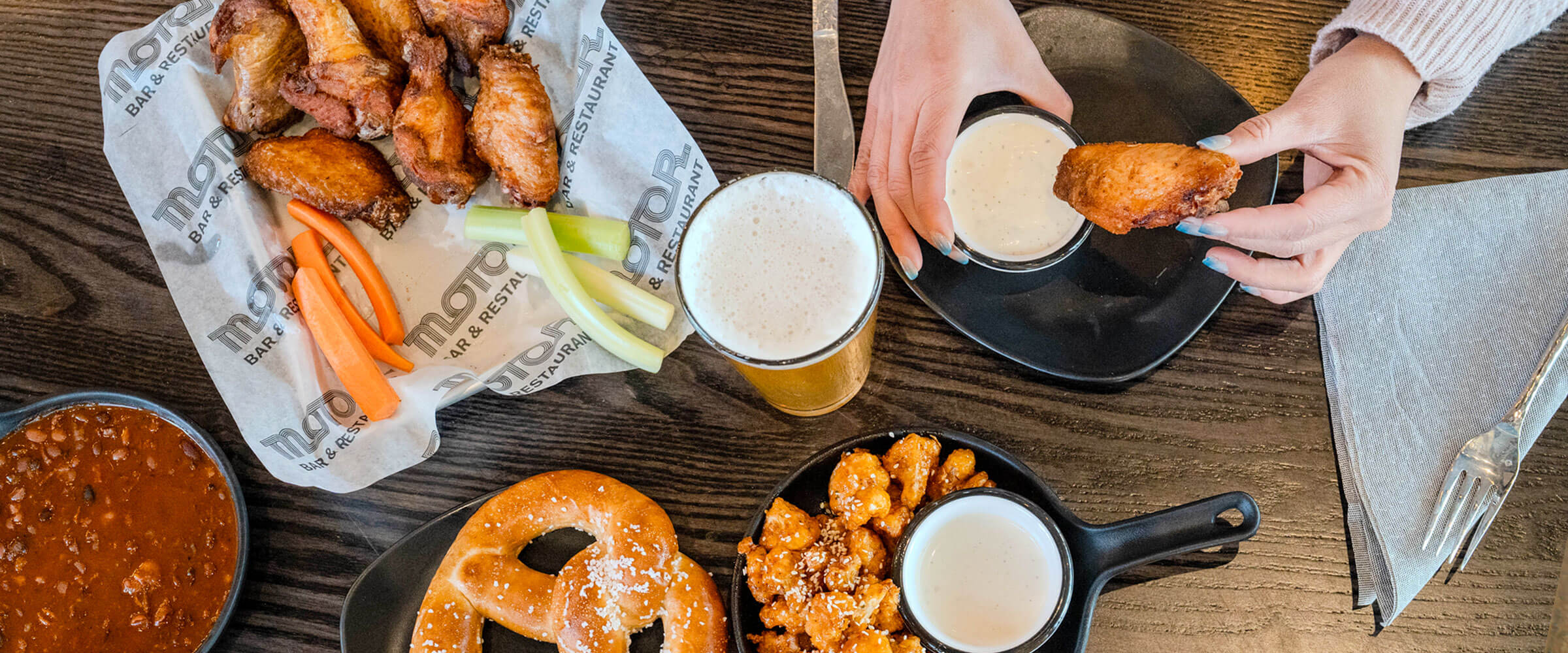 group dining appetizers and meals - desktop version