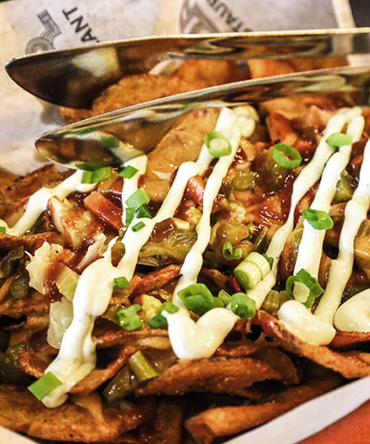 tray of loaded BBQ chips - mobile version